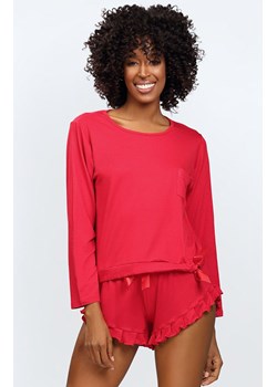 Dwuczęściowa piżama damska czerwona Ronnie, Kolor czerwony, Rozmiar XS, DKaren ze sklepu Intymna w kategorii Piżamy damskie - zdjęcie 166260318