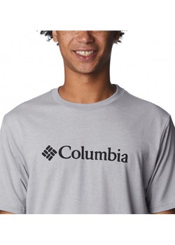 Męski t-shirt z nadrukiem COLUMBIA CSC Basic Logo Tee - szary ze sklepu Sportstylestory.com w kategorii T-shirty męskie - zdjęcie 166260698