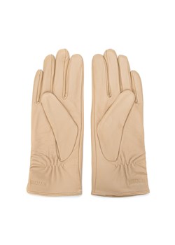 Damskie rękawiczki skórzane z marszczeniem beżowe ze sklepu WITTCHEN w kategorii Rękawiczki damskie - zdjęcie 166269157