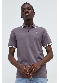 G-Star Raw polo męski kolor fioletowy gładki ze sklepu ANSWEAR.com w kategorii T-shirty męskie - zdjęcie 166272067