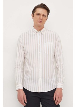 Pepe Jeans koszula bawełniana męska kolor biały regular z kołnierzykiem button-down ze sklepu ANSWEAR.com w kategorii Koszule męskie - zdjęcie 166272169
