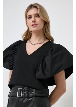 Karl Lagerfeld bluzka bawełniana kolor czarny gładka ze sklepu ANSWEAR.com w kategorii Bluzki damskie - zdjęcie 166272479