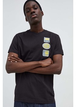 G-Star Raw t-shirt bawełniany męski kolor czarny z nadrukiem ze sklepu ANSWEAR.com w kategorii T-shirty męskie - zdjęcie 166272507