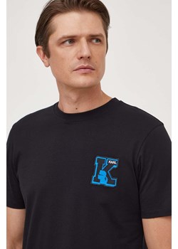 Karl Lagerfeld t-shirt bawełniany męski kolor czarny z aplikacją ze sklepu ANSWEAR.com w kategorii T-shirty męskie - zdjęcie 166272586