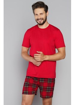 Narwik piżama męska w kratę z krótkim rękawem, Kolor czerwony-kratka, Rozmiar S, Italian Fashion ze sklepu Primodo w kategorii Piżamy męskie - zdjęcie 166276739