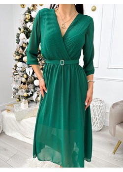 Zielona Sukienka z Paskiem ze sklepu ModnaKiecka.pl w kategorii Sukienki - zdjęcie 166277536