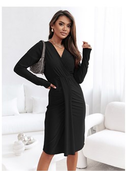Kobieca sukienka midi RONNIE - czarna ze sklepu magmac.pl w kategorii Sukienki - zdjęcie 166279175