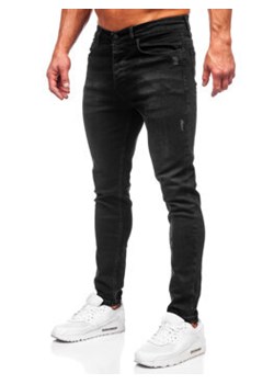 Czarne spodnie jeansowe męskie regular fit Denley 6144 ze sklepu Denley w kategorii Jeansy męskie - zdjęcie 166279255