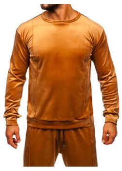 Camelowy welurowy dres męski Bolf 0001A ze sklepu Denley w kategorii Dresy męskie - zdjęcie 166279266