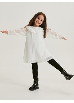 Reserved - Sukienka z falbaną - biały ze sklepu Reserved w kategorii Sukienki niemowlęce - zdjęcie 166280049