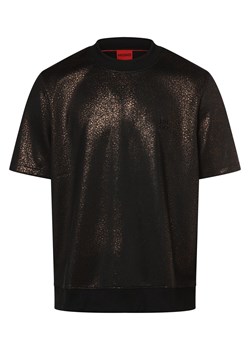 HUGO T-shirt męski Mężczyźni Sztuczne włókno czarny wzorzysty ze sklepu vangraaf w kategorii T-shirty męskie - zdjęcie 166285835