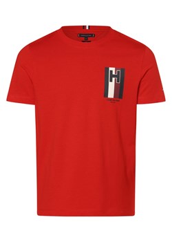Tommy Hilfiger T-shirt męski Mężczyźni Bawełna czerwony jednolity ze sklepu vangraaf w kategorii T-shirty męskie - zdjęcie 166285885