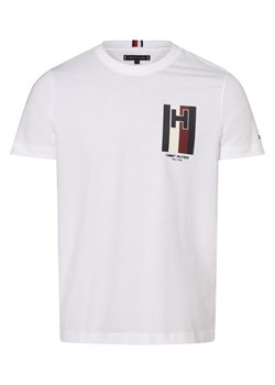 Tommy Hilfiger T-shirt męski Mężczyźni Bawełna biały jednolity ze sklepu vangraaf w kategorii T-shirty męskie - zdjęcie 166285886