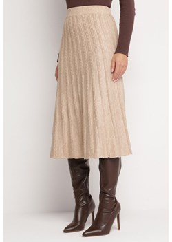 Beżowa Trapezowa Spódnica Midi Osea ze sklepu Born2be Odzież w kategorii Spódnice - zdjęcie 166286056