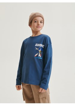Reserved - Longsleeve oversize Sonic - zielony ze sklepu Reserved w kategorii T-shirty chłopięce - zdjęcie 166288159