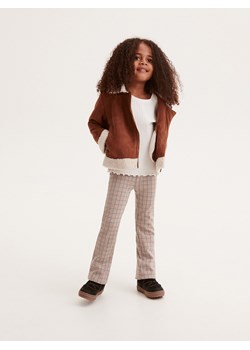 Reserved - Spodnie flare z wiskozą - beżowy ze sklepu Reserved w kategorii Spodnie dziewczęce - zdjęcie 166288297