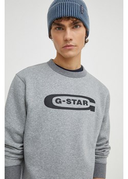 G-Star Raw bluza męska kolor szary z nadrukiem ze sklepu ANSWEAR.com w kategorii Bluzy męskie - zdjęcie 166290776