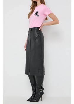 Karl Lagerfeld spódnica kolor czarny midi prosta ze sklepu ANSWEAR.com w kategorii Spódnice - zdjęcie 166290908