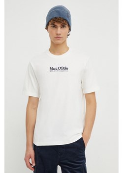 Marc O&apos;Polo t-shirt bawełniany męski kolor beżowy z aplikacją ze sklepu ANSWEAR.com w kategorii T-shirty męskie - zdjęcie 166290979