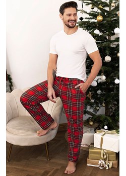 Spodnie piżamowe męskie długiew kratę Narwik, Kolor czerwony-kratka, Rozmiar XL, Italian Fashion ze sklepu Intymna w kategorii Piżamy męskie - zdjęcie 166291056