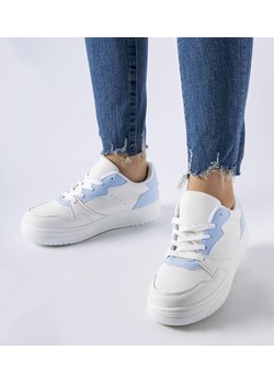 Białe sneakersy z niebieskim akcentem Fournie ze sklepu gemre w kategorii Buty sportowe damskie - zdjęcie 166291939
