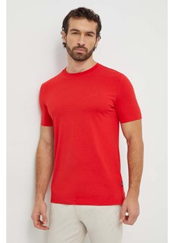BOSS t-shirt bawełniany kolor czerwony 50468347 ze sklepu ANSWEAR.com w kategorii T-shirty męskie - zdjęcie 166314136