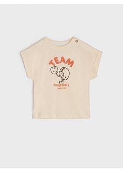 Sinsay - Koszulka z nadrukiem - kremowy ze sklepu Sinsay w kategorii Koszulki niemowlęce - zdjęcie 166316255