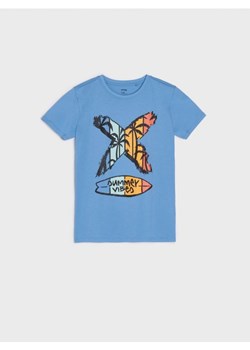Sinsay - Koszulka z nadrukiem - błękitny ze sklepu Sinsay w kategorii T-shirty chłopięce - zdjęcie 166316258
