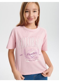 Sinsay - Koszulka z nadrukiem - różowy ze sklepu Sinsay w kategorii Bluzki dziewczęce - zdjęcie 166316406