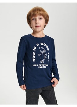 Sinsay - Koszulka z nadrukiem - granatowy ze sklepu Sinsay w kategorii T-shirty chłopięce - zdjęcie 166316516