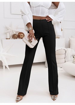 Czarne eleganckie spodnie w kant Fabiolla - czarny ze sklepu pakuten.pl w kategorii Spodnie damskie - zdjęcie 166316737