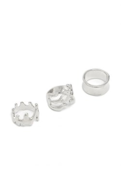 Cropp - 3 pack męskich pierścieni - srebrny ze sklepu Cropp w kategorii Sygnety - zdjęcie 166316867