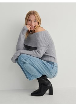 Reserved - Sweter z odkrytymi ramionami - szary ze sklepu Reserved w kategorii Swetry damskie - zdjęcie 166317047