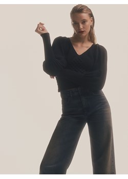 Reserved - Sweter z bufiastymi rękawami - czarny ze sklepu Reserved w kategorii Swetry damskie - zdjęcie 166317146