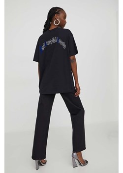 Karl Lagerfeld Jeans t-shirt bawełniany damski kolor czarny ze sklepu ANSWEAR.com w kategorii Bluzki damskie - zdjęcie 166320506