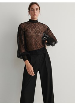 Reserved - Koronkowa bluzka - czarny ze sklepu Reserved w kategorii Bluzki damskie - zdjęcie 166323977