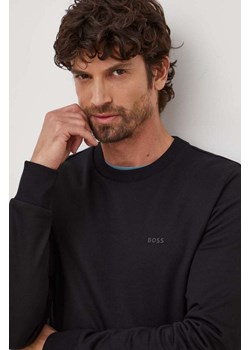 BOSS bluza bawełniana męska kolor czarny gładka 50471981 ze sklepu ANSWEAR.com w kategorii Bluzy męskie - zdjęcie 166326037