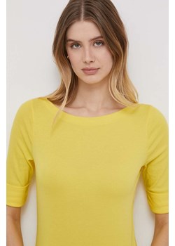 Lauren Ralph Lauren t-shirt damski kolor żółty ze sklepu ANSWEAR.com w kategorii Bluzki damskie - zdjęcie 166326048