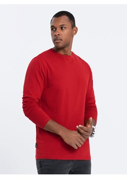 Longsleeve męski bez nadruku - czerwony V5 OM-LSBL-0106 ze sklepu ombre w kategorii T-shirty męskie - zdjęcie 166327857