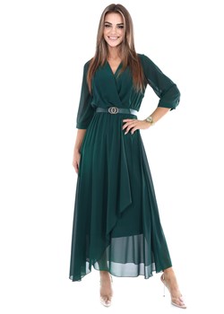 Sukienka FSU1087 ZIELONY gładki zielony szyfon ze sklepu fokus.pl w kategorii Sukienki - zdjęcie 166362785