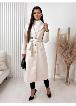płaszcz perun beżowy one size ze sklepu UBRA w kategorii Płaszcze damskie - zdjęcie 166366417