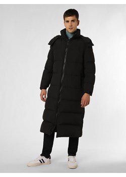 HUGO Męski płaszcz puchowy Mężczyźni Puch czarny jednolity ze sklepu vangraaf w kategorii Płaszcze męskie - zdjęcie 166368269