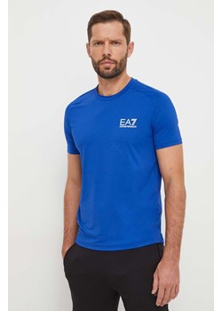 EA7 Emporio Armani t-shirt męski kolor niebieski ze sklepu ANSWEAR.com w kategorii T-shirty męskie - zdjęcie 166374937