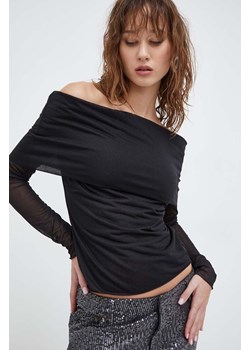 Rotate bluzka damska kolor czarny gładka ze sklepu ANSWEAR.com w kategorii Bluzki damskie - zdjęcie 166375058