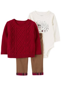 carter&apos;s 3-częściowy zestaw w kolorze czerwono-kremowo-jasnobrązowym ze sklepu Limango Polska w kategorii Komplety niemowlęce - zdjęcie 166376939