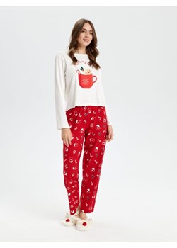 Sinsay - Piżama bawełniana - kremowy ze sklepu Sinsay w kategorii Piżamy damskie - zdjęcie 166378428
