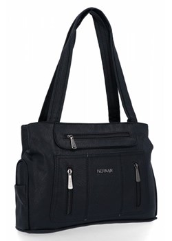 Czarne Torebki Damskie Shopper Bag firmy Hernan (kolory) ze sklepu torbs.pl w kategorii Torby Shopper bag - zdjęcie 166388169