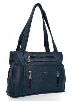 Granatowe Torebki Damskie Shopper Bag firmy Hernan (kolory) ze sklepu torbs.pl w kategorii Torby Shopper bag - zdjęcie 166388336