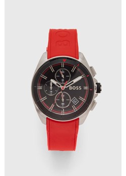 BOSS zegarek męski kolor czerwony ze sklepu ANSWEAR.com w kategorii Zegarki - zdjęcie 166389215