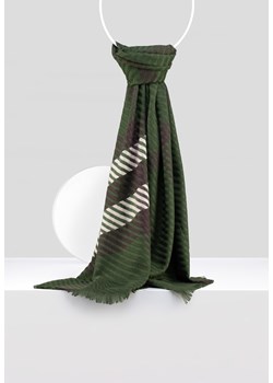 Elegancki szal w zielono-brązową kratę ze sklepu Molton w kategorii Szaliki i chusty damskie - zdjęcie 166389496